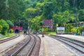 People or traveller enjoy with photograph at Train station with Tunnel cave and railroad tracks at KhunTan railway station in Lamp