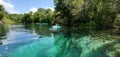 People tubing and swimming at Rainbow River, Florida