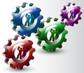 People, Turning, Gears, Synergy Royalty Free Stock Photo