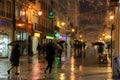 People with umbrellas in the rain. Coimbra. Portugal Royalty Free Stock Photo