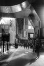 People under the arcades at Kyoto station, Japan. Royalty Free Stock Photo