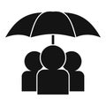 People under umbrella icon, simple style Royalty Free Stock Photo