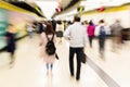 People in an underground station with zoom effect Royalty Free Stock Photo