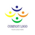 Peoples union team work social community logo icon Royalty Free Stock Photo