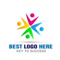 People union together team work logo icon symbol for company on white background