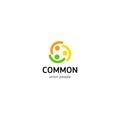 People union vector logo. Common people logotype isolated template. Abstract symbol of connected humans.