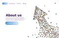 People up arrow, group network web site, banner teamwork. Vector Royalty Free Stock Photo