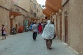 People and urban life in the streets of the medina of Marrakech. Morocco in October 2019