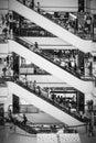 People use escalator in Central Pinklao Department Store at Borommaratchachonnani Road, Arun Amarin, Bangkok Noi District