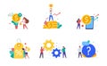 People use gadgets. set of icons, illustration. Smartphones tablets user interface social media.Flat illustration Icons