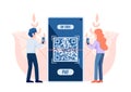 People Use Smartphone Scanning QR Code to Payment Royalty Free Stock Photo