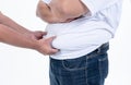 people use their hands to grind the belly fat of their friends Royalty Free Stock Photo