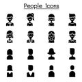 People, User icon set in flat style Royalty Free Stock Photo