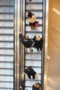 People using escalator