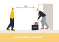 People using non contact delivery illustration