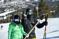 People using t-bar ski lift to get on the top of Breckenridge Ski Resort