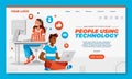 People using technology landing page Royalty Free Stock Photo