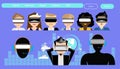 People using technology  virtual reality glasses. modern design  Social network,success,plan,think,search,analyze,communicate, Royalty Free Stock Photo