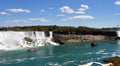 People using the Zip Line attraction over the Niagara Falls