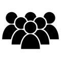 People vector icon . Group of people symbol illustration. businessman group logo. Multiple users silhouette icon.