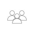 People vector icon in line design on white background