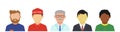 People vector icon, men of different professions, avatar set, face character, young and old person. Cartoon illustration Royalty Free Stock Photo