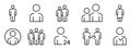 People vector icons. Crowd icon set. Flat linear people icons. Employee. Persons symbols. User icons set