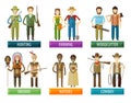 People vector logo design template. farmer, hunter Royalty Free Stock Photo
