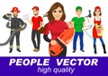 People vector with various characters