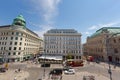 People, vehicle in front of cafe, hotel, state opera, on Albertina in the Innere Stadt First District of Vienna, Austria