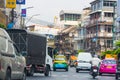 People and vehicles in bangkok city street