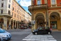 People and vehicles in Bologna. Royalty Free Stock Photo