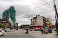 People and vehicles on street in Manila, Philippines Royalty Free Stock Photo