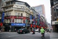 People and vehicles on street in Taipei, Taiwan