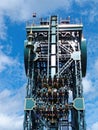 People in the carriage at vertical drop of dive coaster