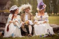 People in Victorian dress Royalty Free Stock Photo