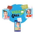 The people are videoconferencing in the different locations, vid