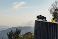 People viewd cityscape and mountain with green from Penang Hill at George Town. Penang, Malaysia