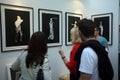 People viewing art in a gallery