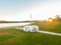 Architectural meeting space structure made from transparent recyclable and reusable material