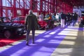 People during the vintage and classic car exhibition, ClassicMadrid, in Madrid, Spain Royalty Free Stock Photo