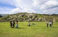 People visit the ancient sacsayhuaman walls