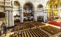 People visit the Berliner Dom from inside