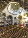 People visit the Berliner Dom from inside