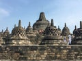 People visit the Borobudur temple, Indonesia Royalty Free Stock Photo