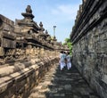 People visit the Borobudur temple, Indonesia Royalty Free Stock Photo