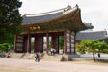 People visit Changgyeong Palace in Seoul, Korea.