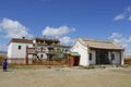 People visit Erdene Zuu monasteryin Kharkhorin, Mongolia. Royalty Free Stock Photo