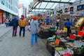 People visit famous flower market in Amsterdam, North Holland, Netherlands Royalty Free Stock Photo