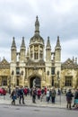 People visit the famous King`s college university of Cambridge Royalty Free Stock Photo